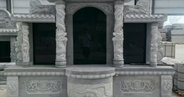 海口 芝麻灰高档墓碑，土墓，可定制