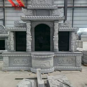 海口 芝麻灰高档墓碑，土墓，可定制