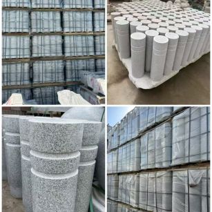 海口 芝麻白花岗岩挡车柱、隔离柱多少钱