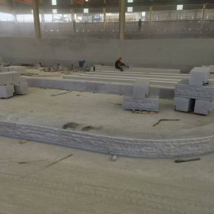 海口 芝麻白整石坐凳（光面+自然面）