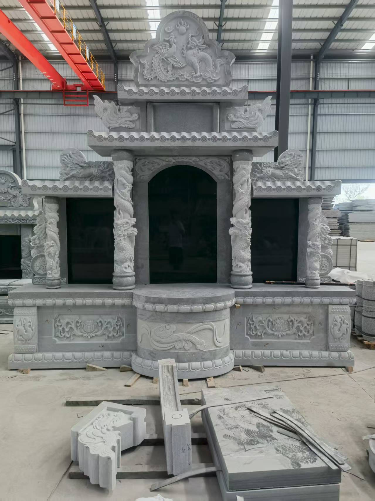 海口 芝麻灰高档墓碑，土墓，可定制