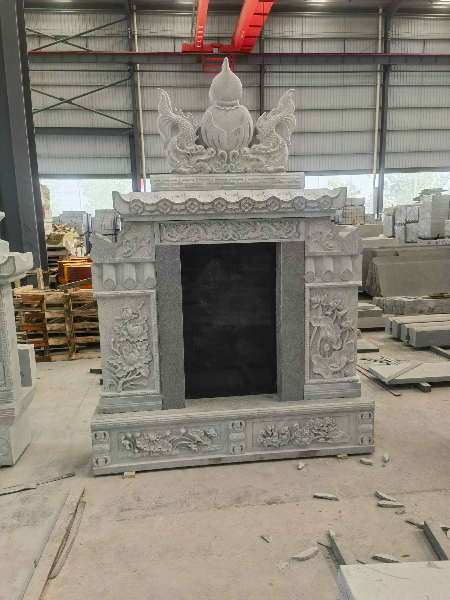 海口 芝麻灰高档墓碑、土墓，一套也支持定做