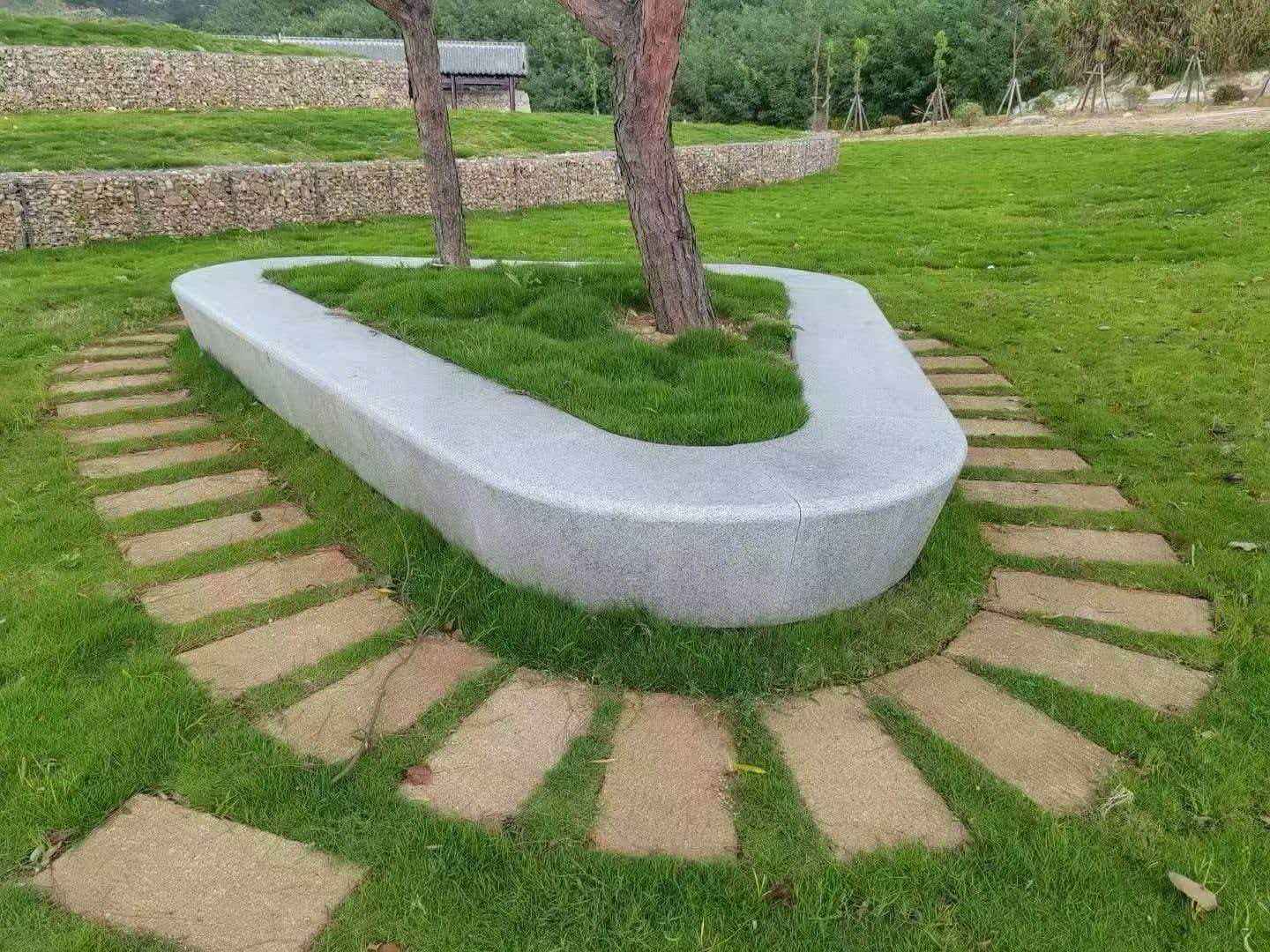 海口 芝麻白光面整石坐凳